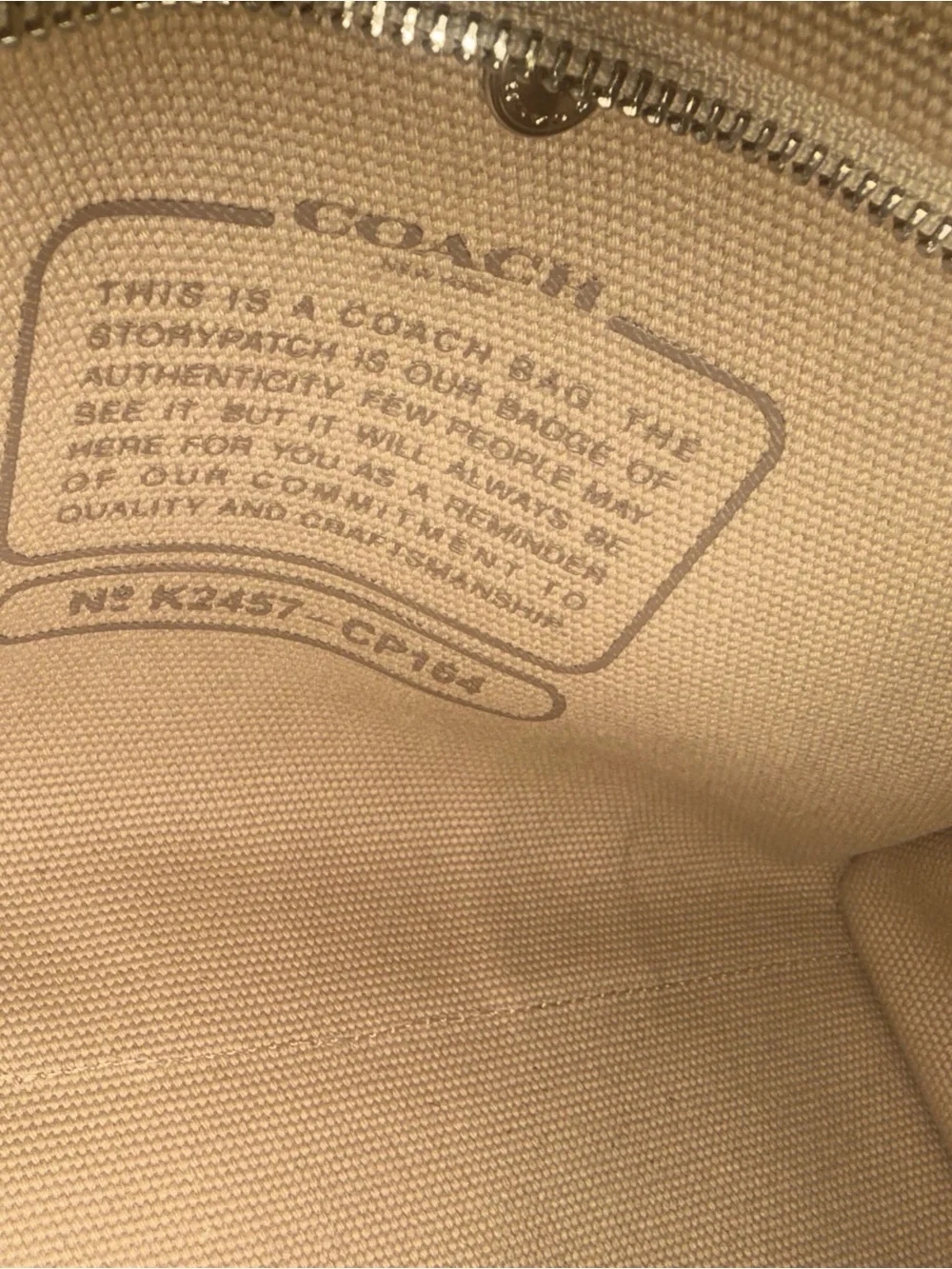Coach Beige Canvas Mini Tote with Embroidered Logo